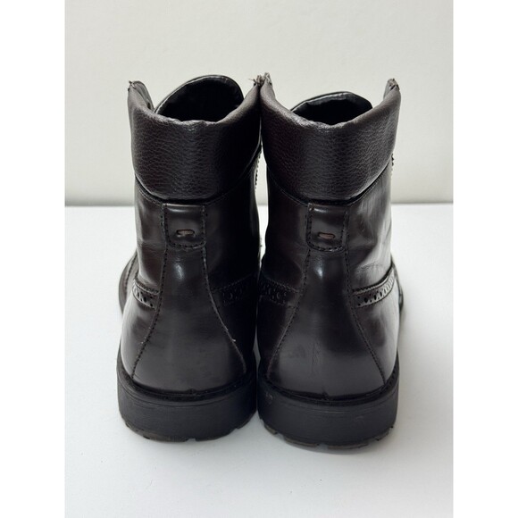 Size 9 - ASOS Men’s Brown Leather Brogue Wingtip Boots - Picture 4 of 7